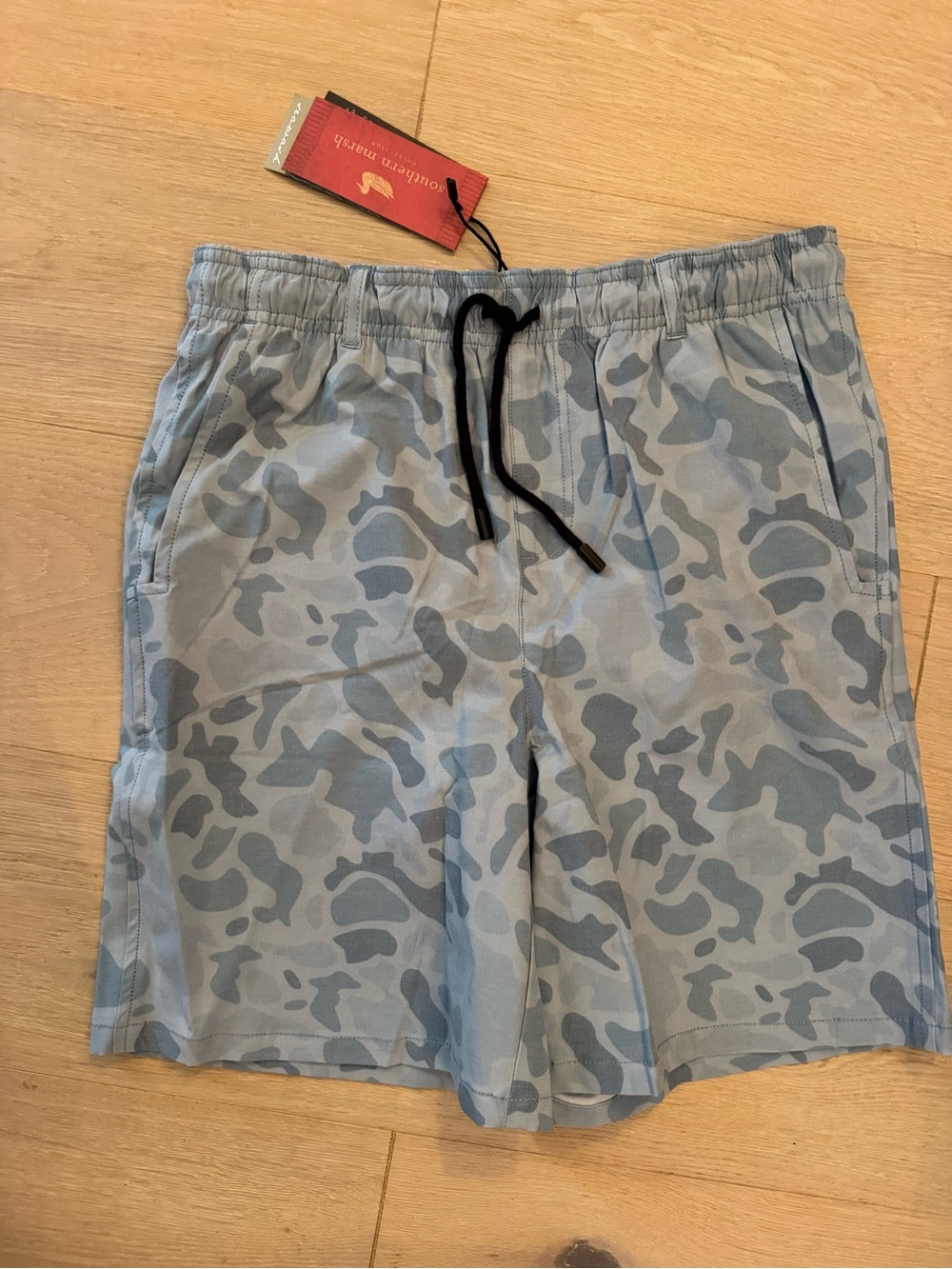 Boy's Light Blue Camo Swim Shorts - Southern Marsh Youth XL